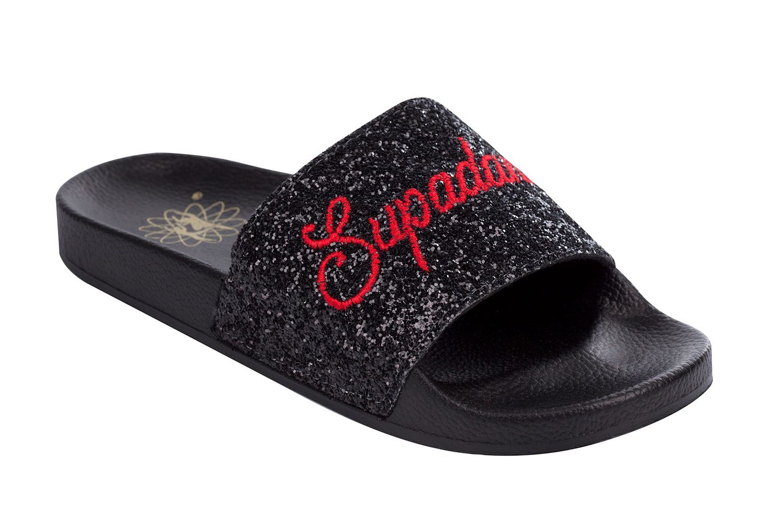 Style 7089 Black Glitter Slides