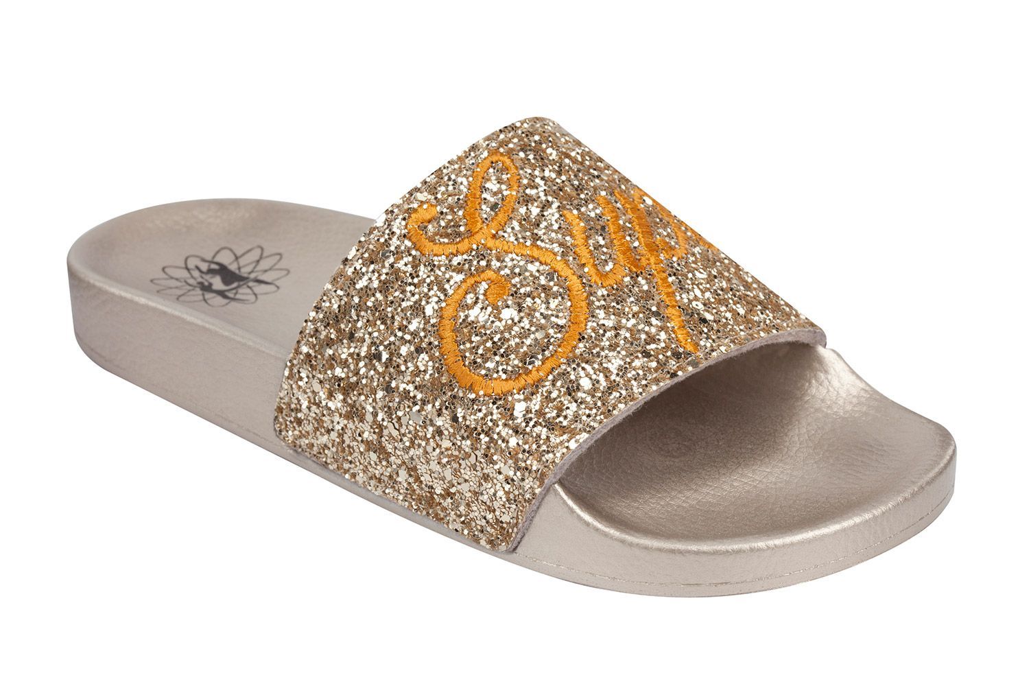 Style 7088 Gold Glitter Slides